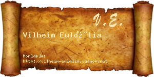 Vilheim Eulália névjegykártya